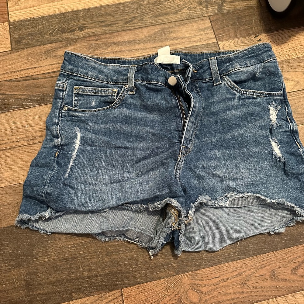 H&M Blue Distressed Jean Shorts